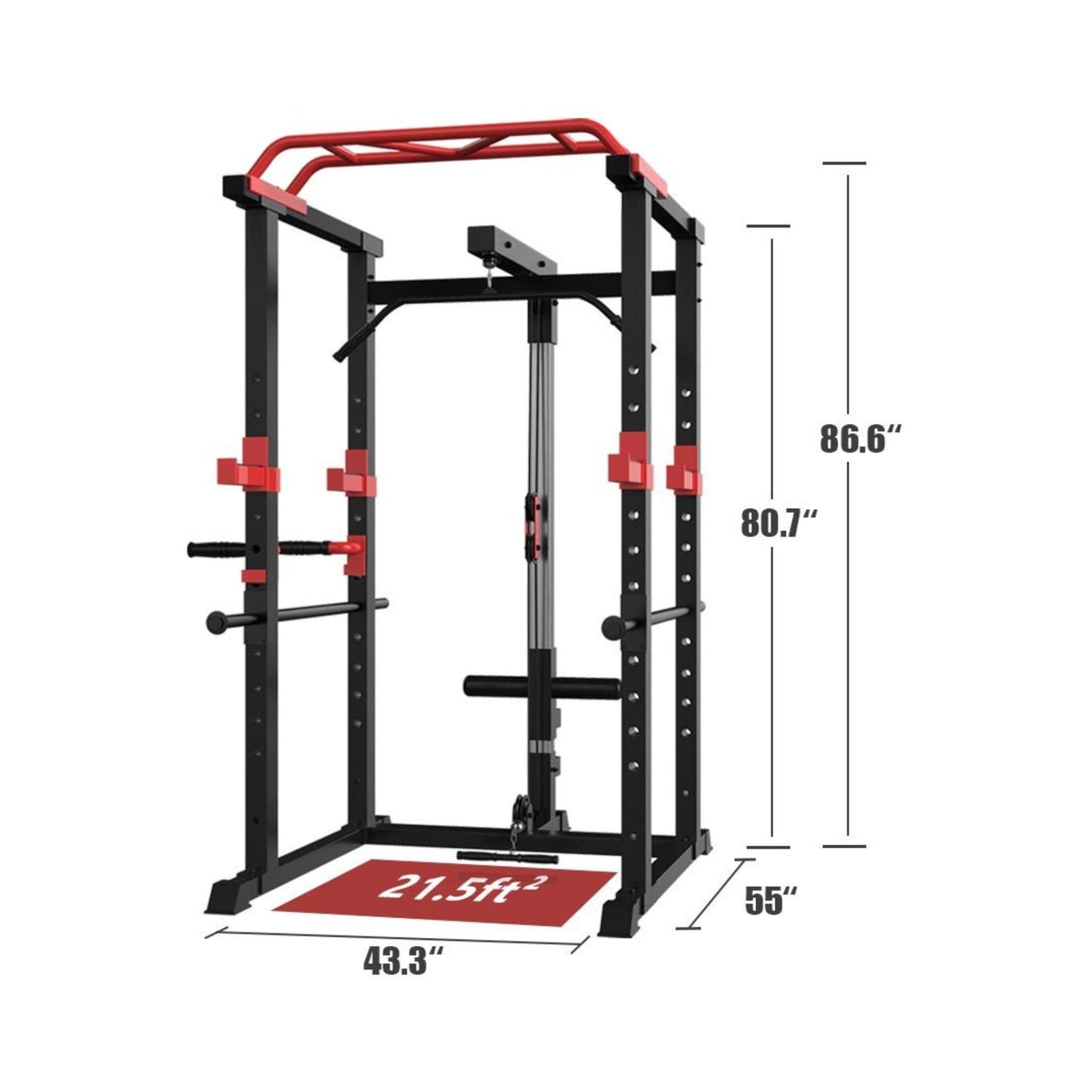 1000LBS Multi-Functional Barbell Rack Squat Power Cage with Weight Bench