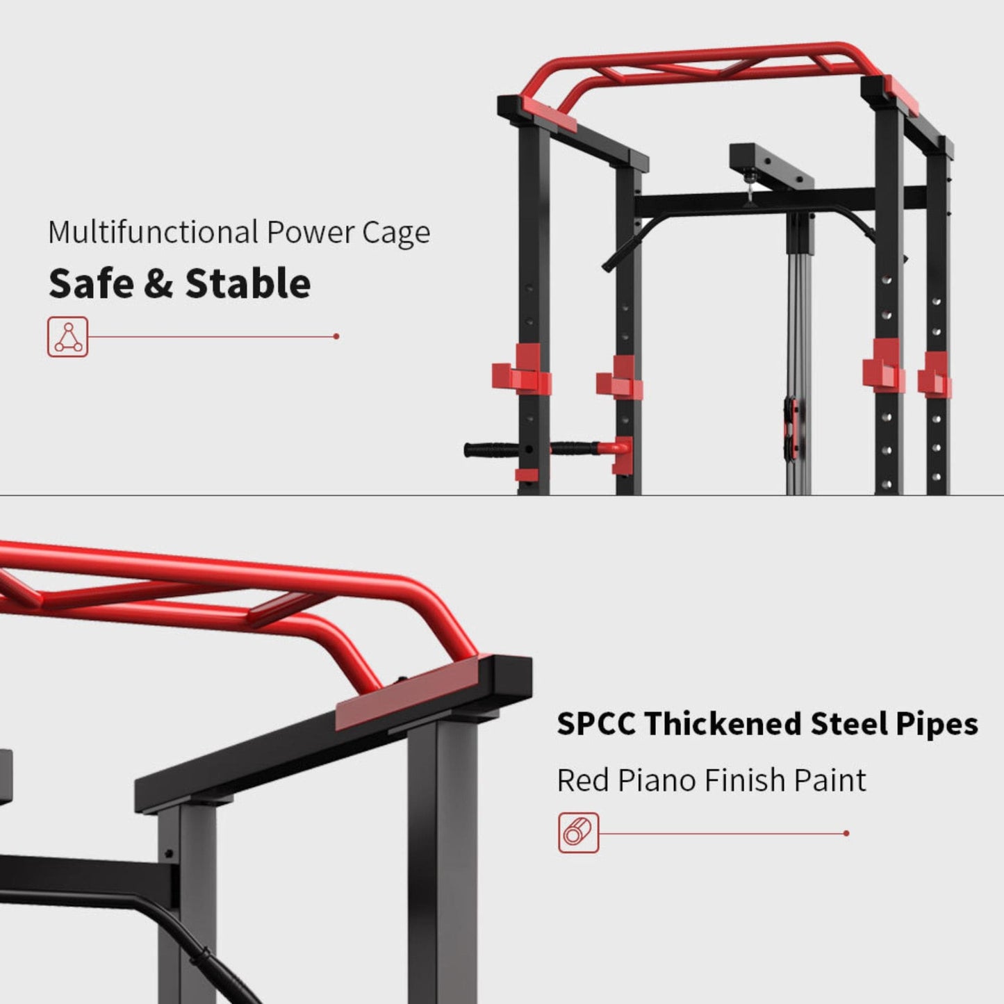 Multi-Functional Barbell Rack Squat Cage with Weight Bench