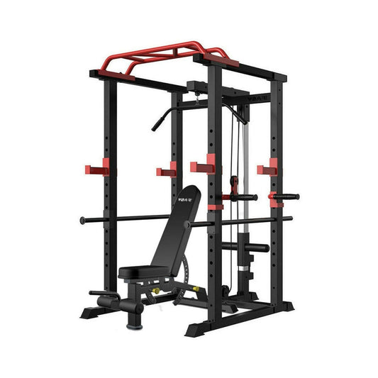 Multi-Functional Barbell Rack Squat Cage with Weight Bench