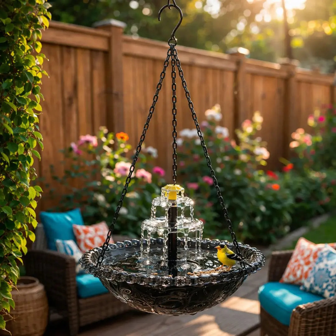 Bird Bath Solar Cascade Hanging Fountain – Limited Time Offer!