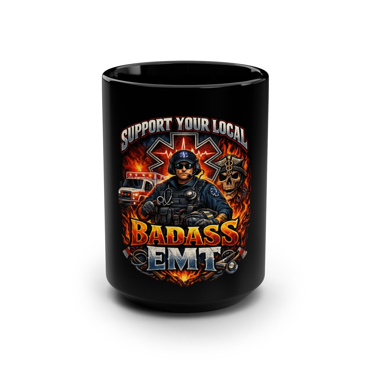 Coffee Mug - EMT Black Mug for Emergency Medics | 15oz