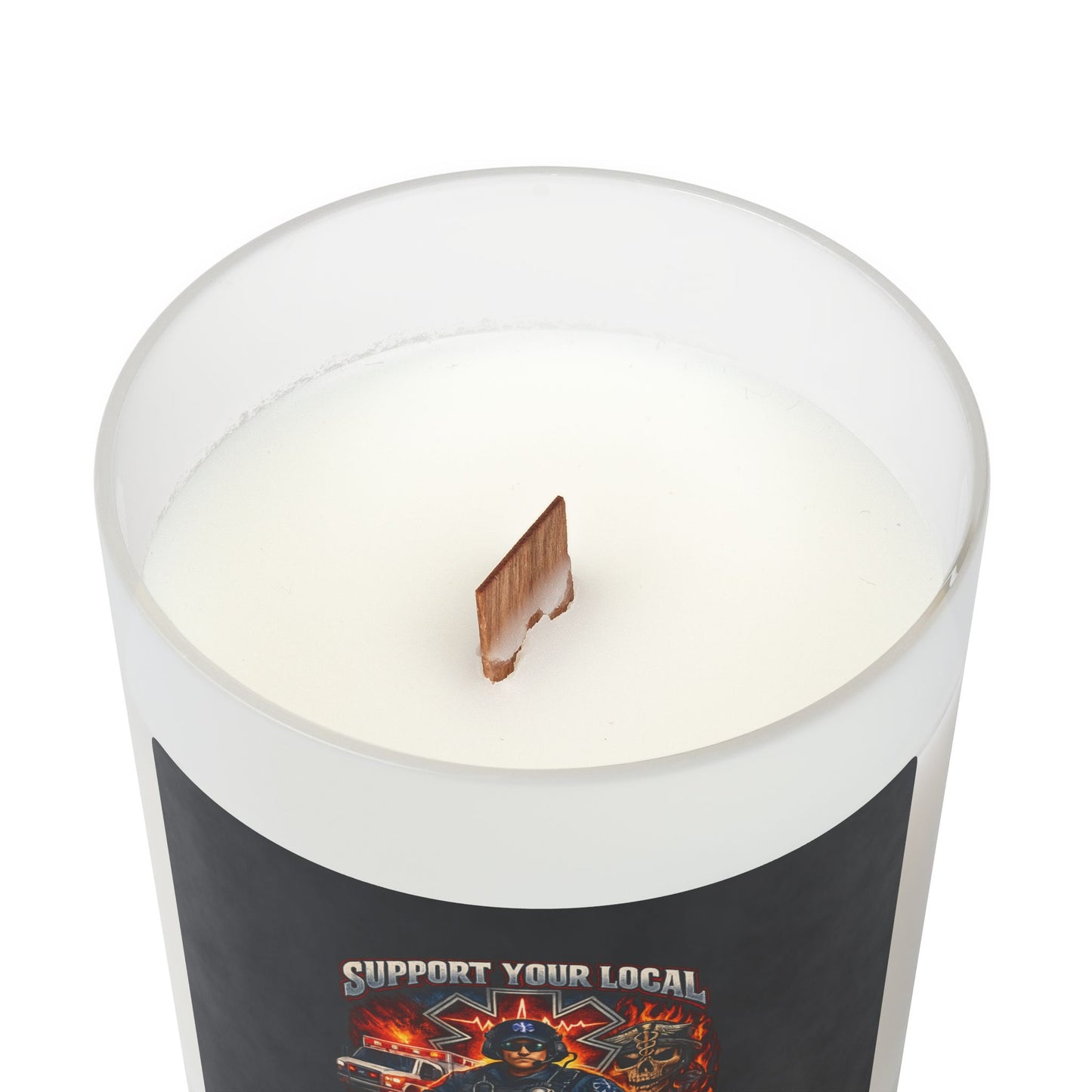 Candle – EMT Frosted Glass Candle — Support Your Local Paramedic, 11oz