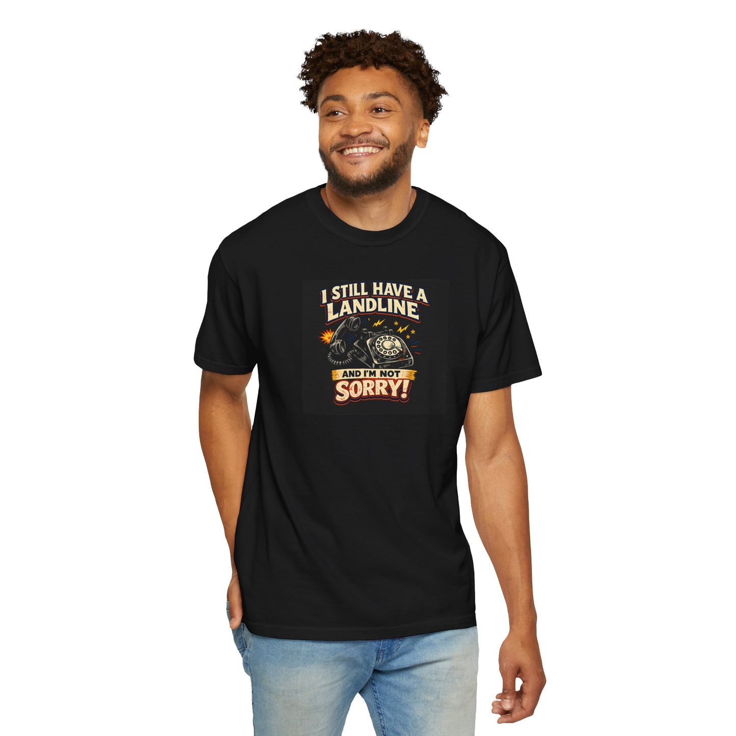 Old Landline Tee — Vintage Phone Graphic T-Shirt