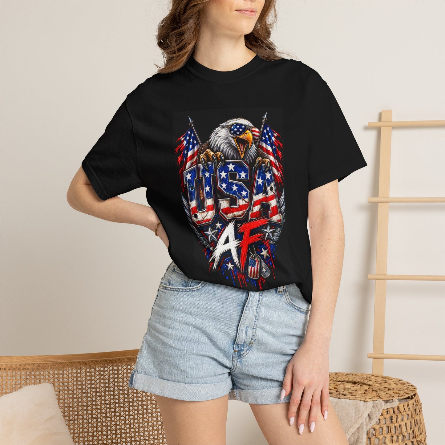 Graphic T-Shirt - USA AF Eagle Design for Patriotic Comfort