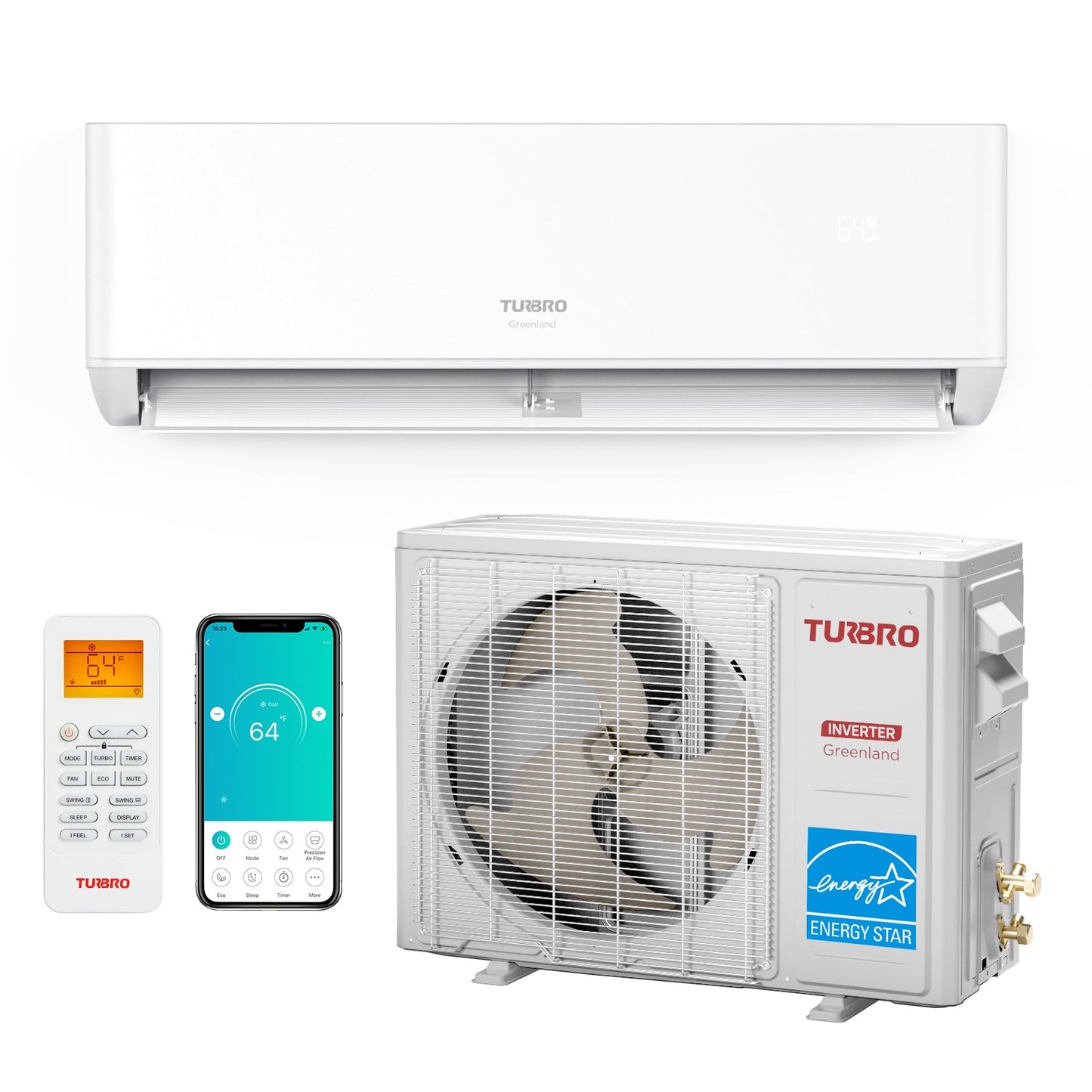 Greenland 24,000 BTU WiFi Ductless Mini Split AC with Heat Pump (R454B)