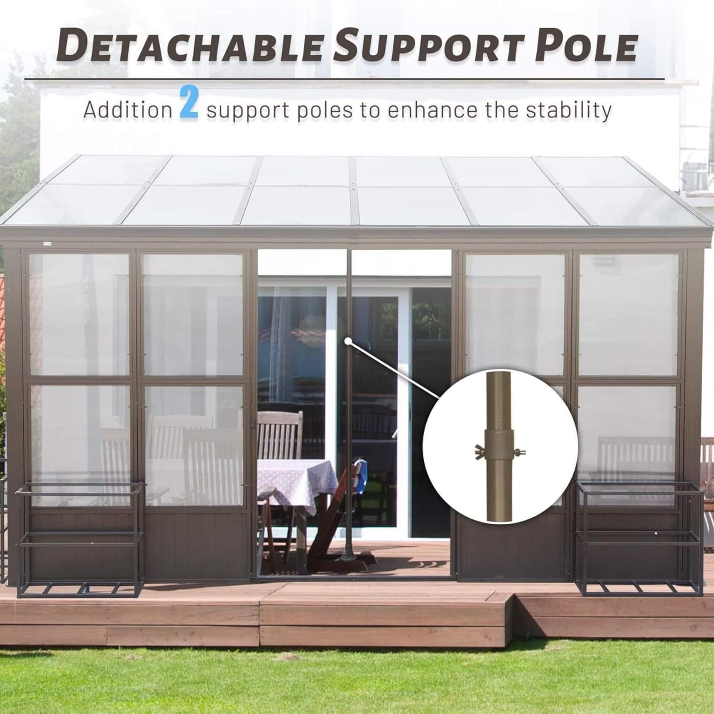 [12x16FT] Extra Large All-Season Outdoor Wall-Mounted Sunroom Solarium