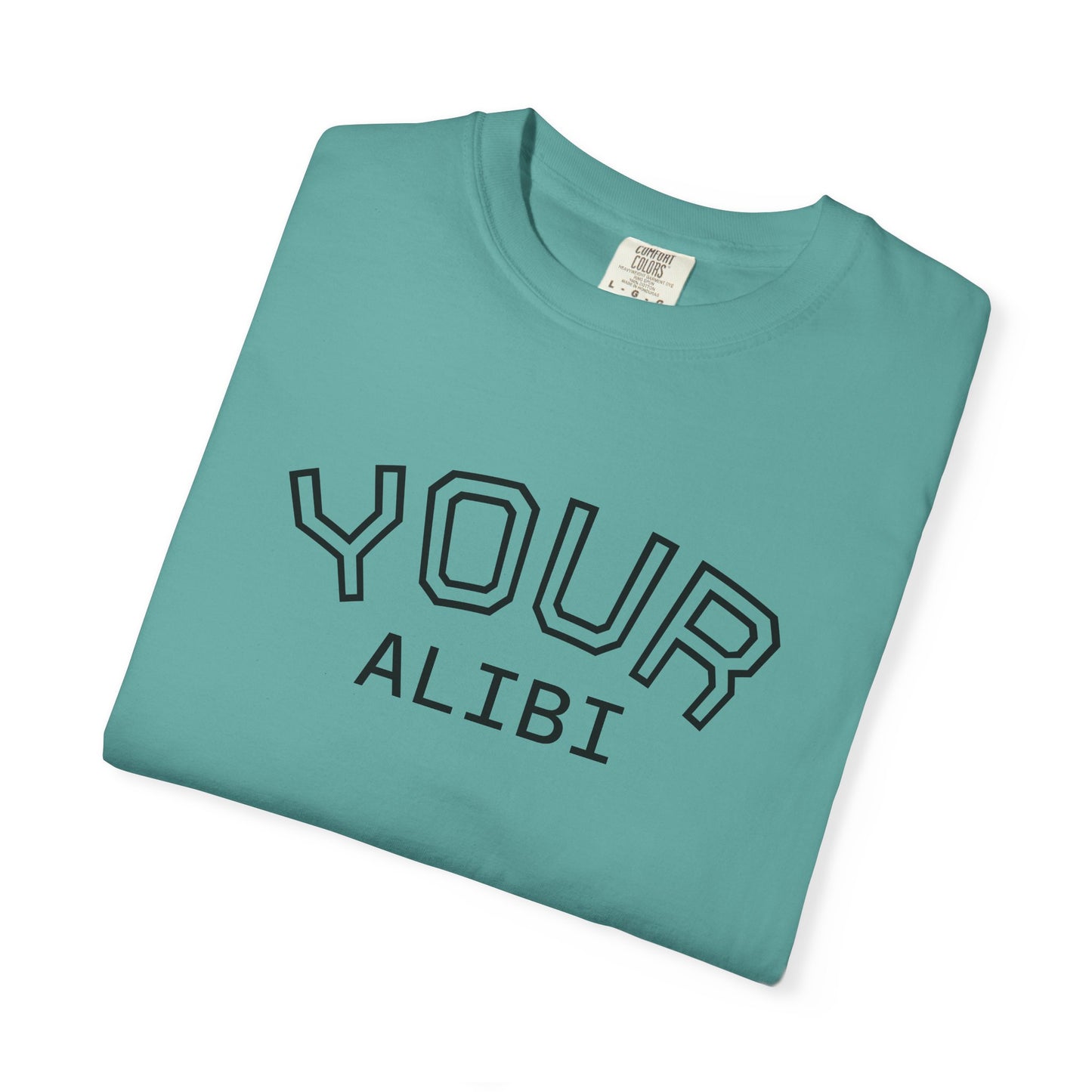 T-Shirt: Your Alibi Retro Collegiate Graphic Tee