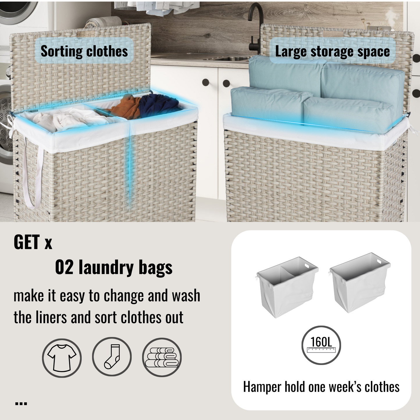Laundry Hamper with Lid