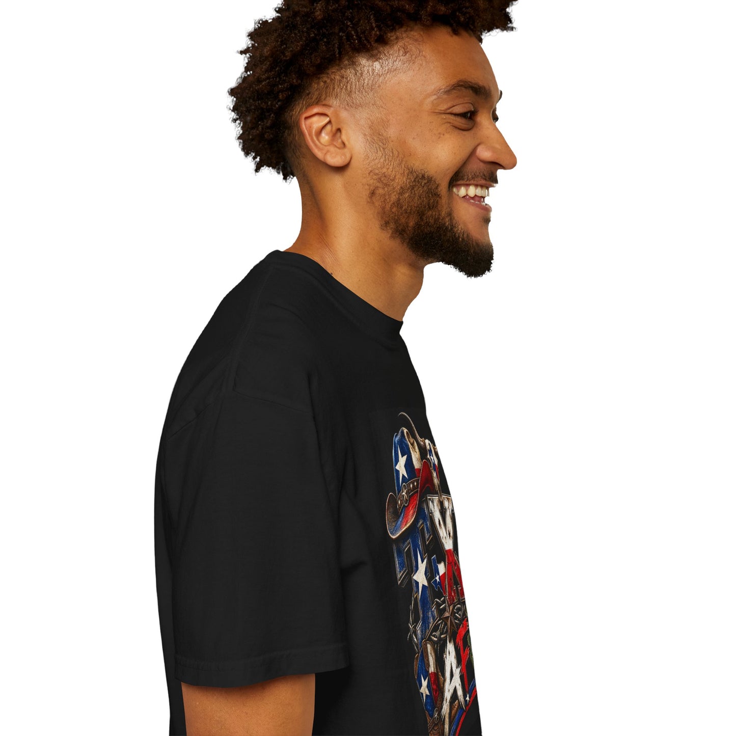 Graphic T-Shirt: Patriotic Cowboy 'TX AF' Tee for Everyday Comfort