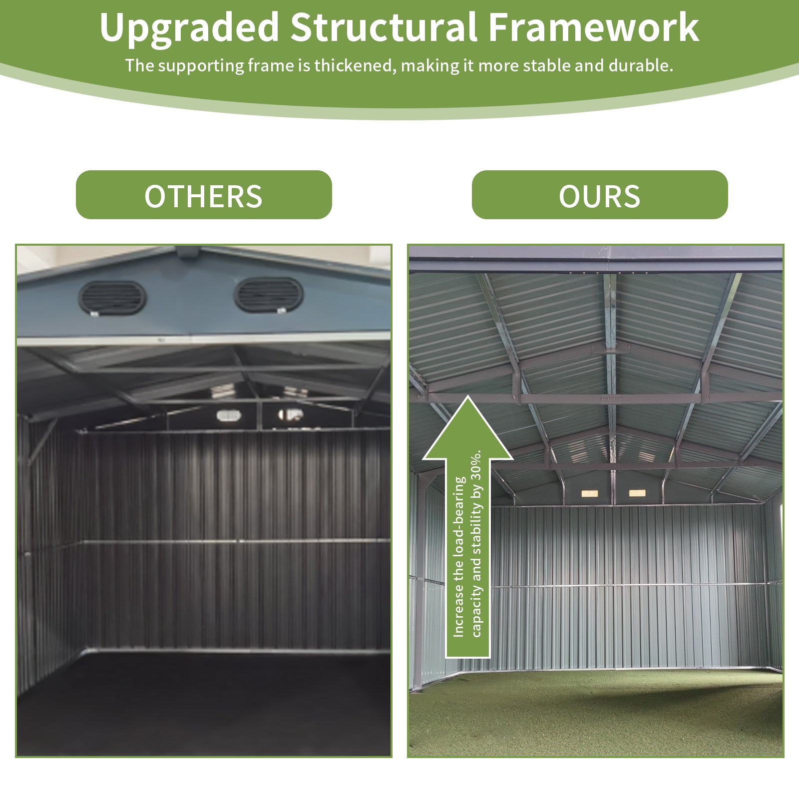 Large Heavy Duty Outdoor Metal Storage Shed Double Doors