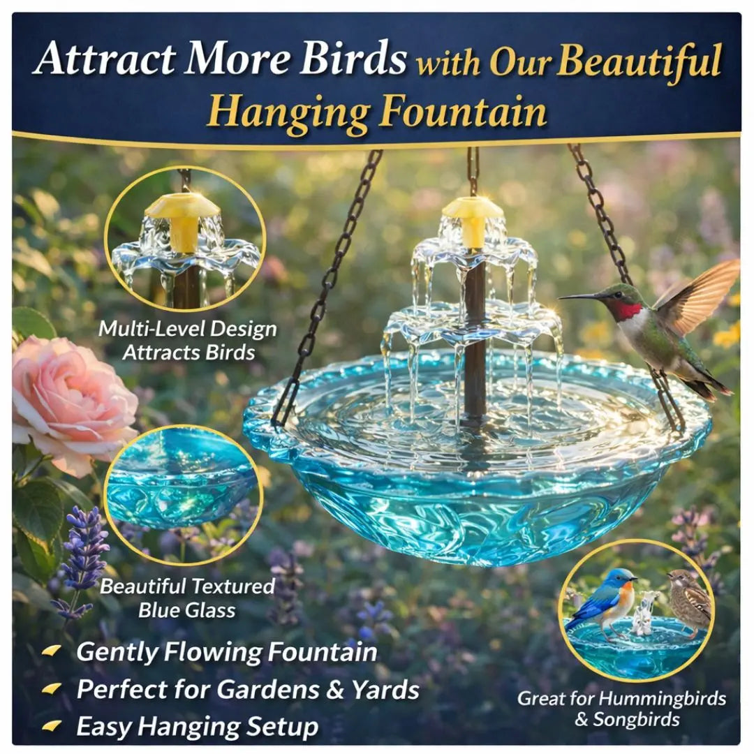 Bird Bath Solar Cascade Hanging Fountain – Limited Time Offer!