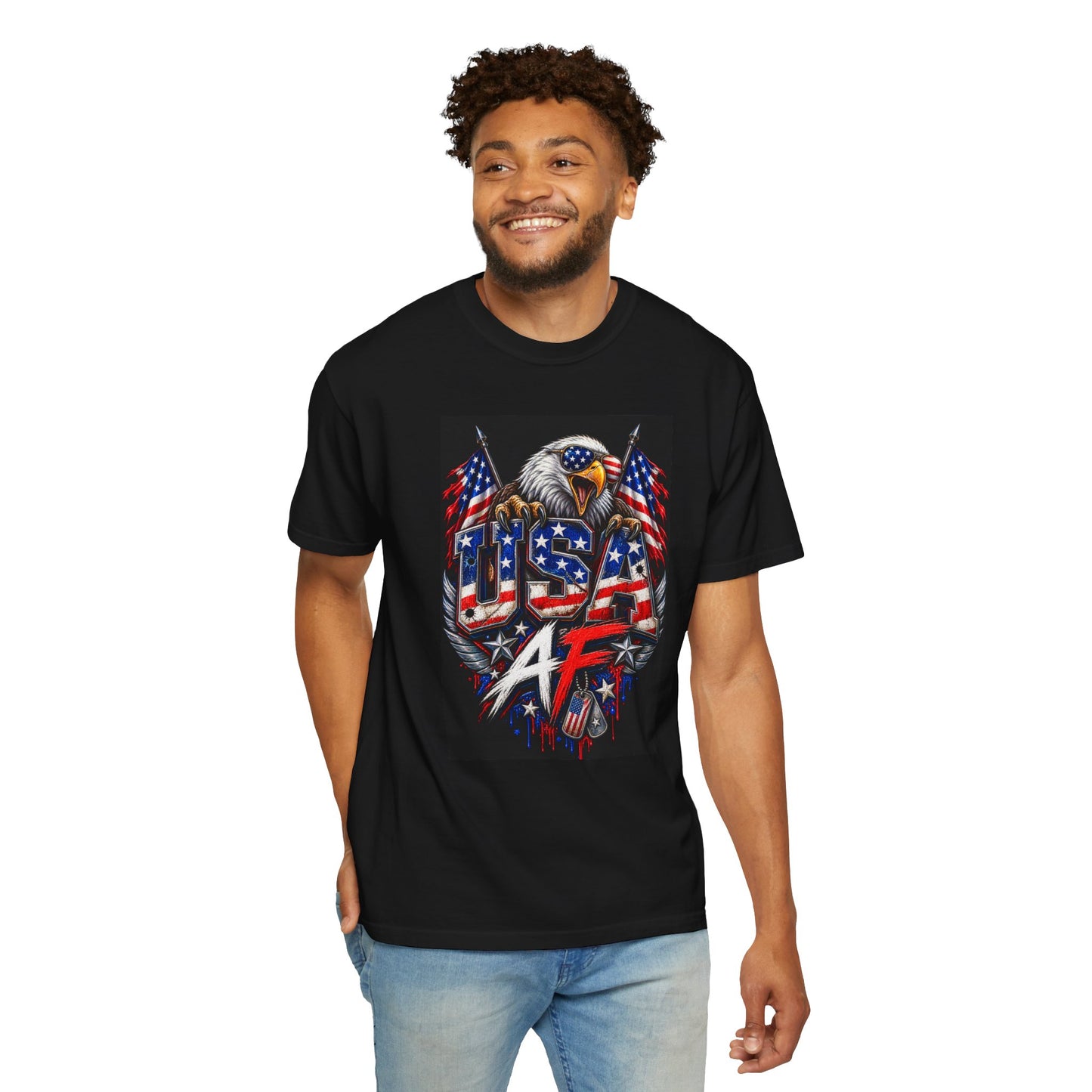 Graphic T-Shirt - USA AF Eagle Design for Patriotic Comfort