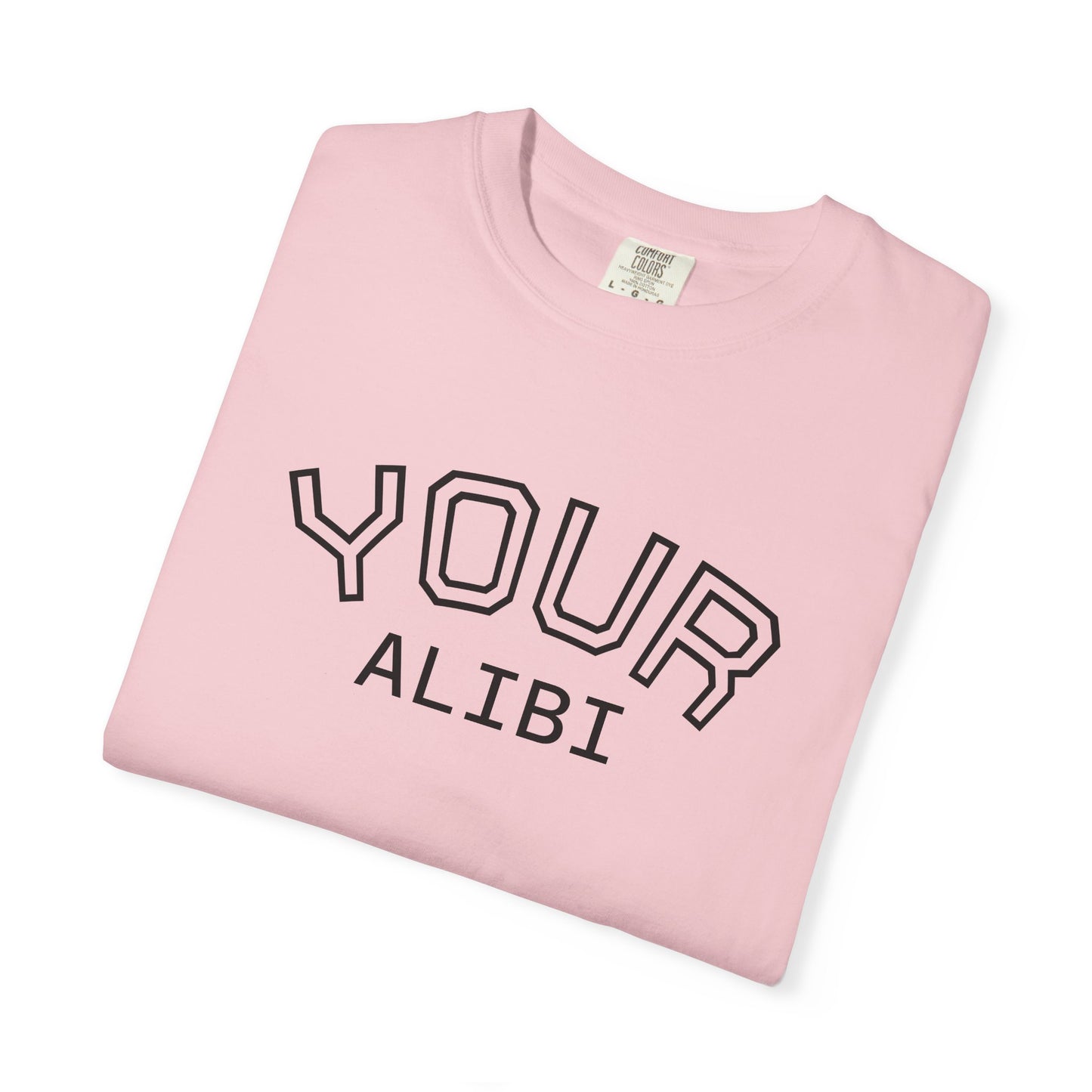 T-Shirt: Your Alibi Retro Collegiate Graphic Tee
