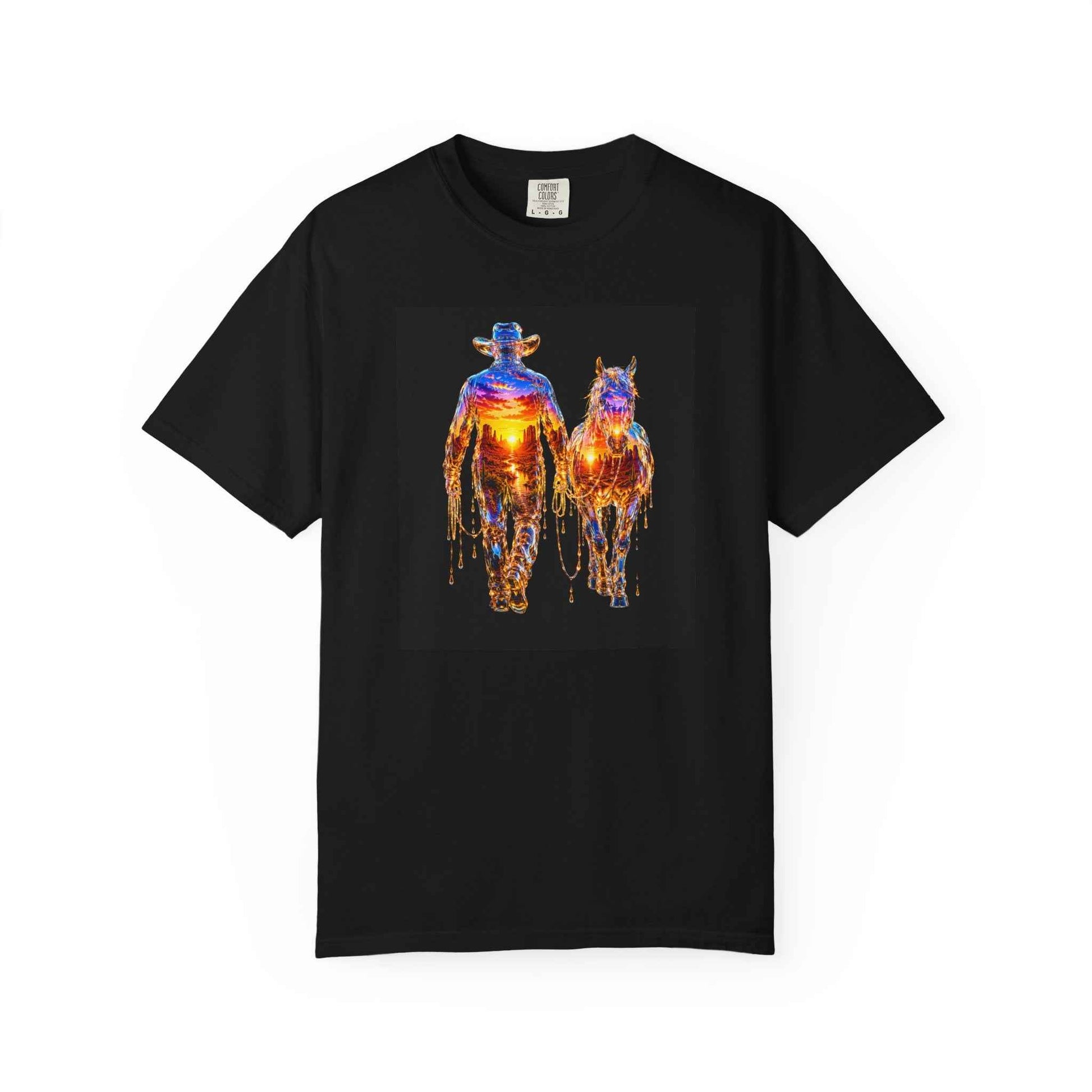 Sunset Cowboy T-Shirt — Vintage Western Sunset Tee