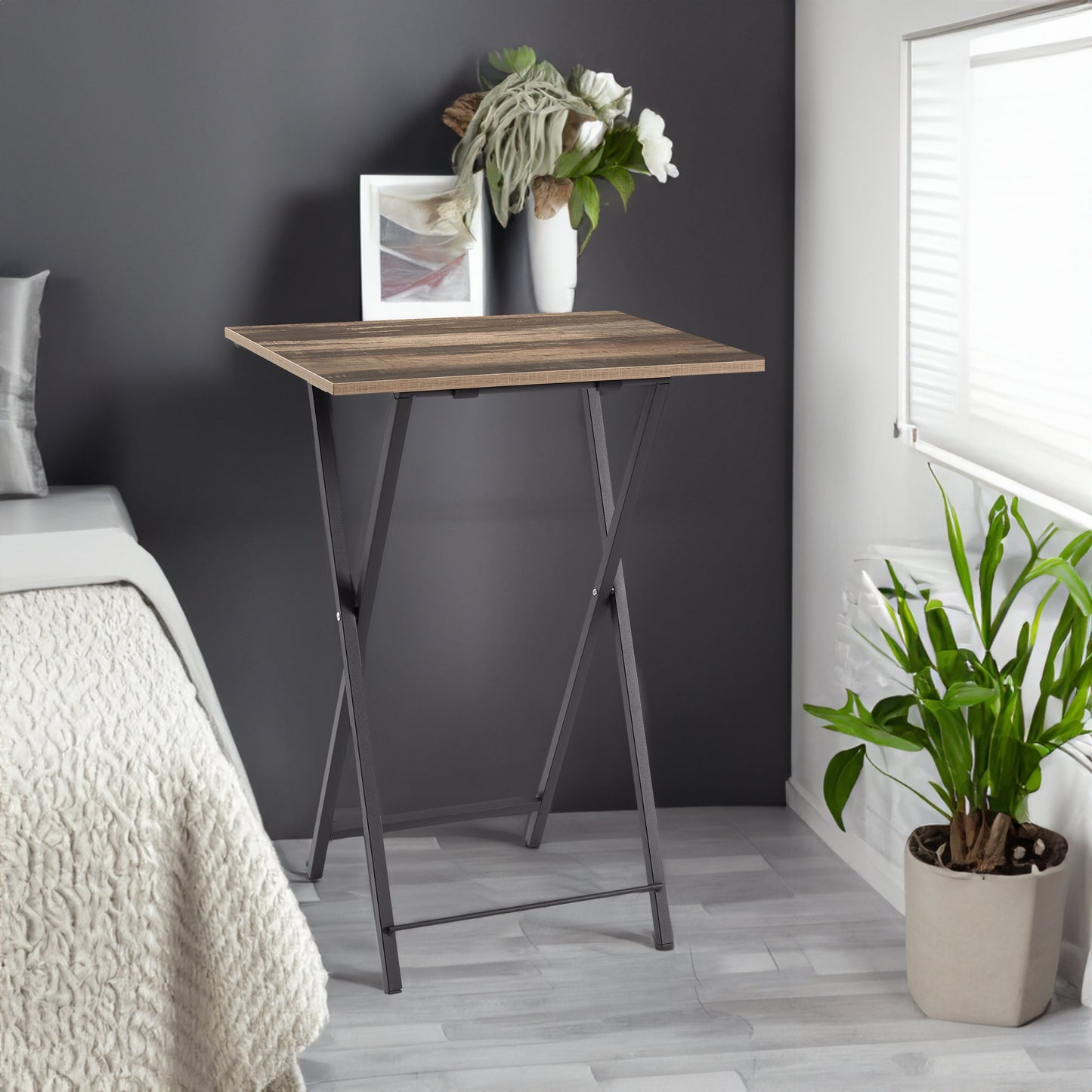 TV Trays for Eating Set of 4 with Stand