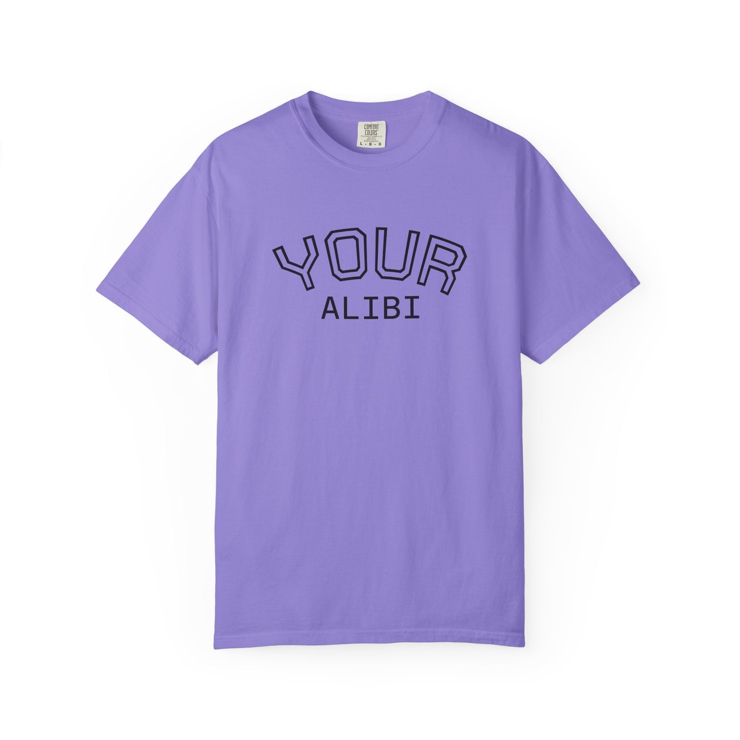 T-Shirt: Your Alibi Retro Collegiate Graphic Tee