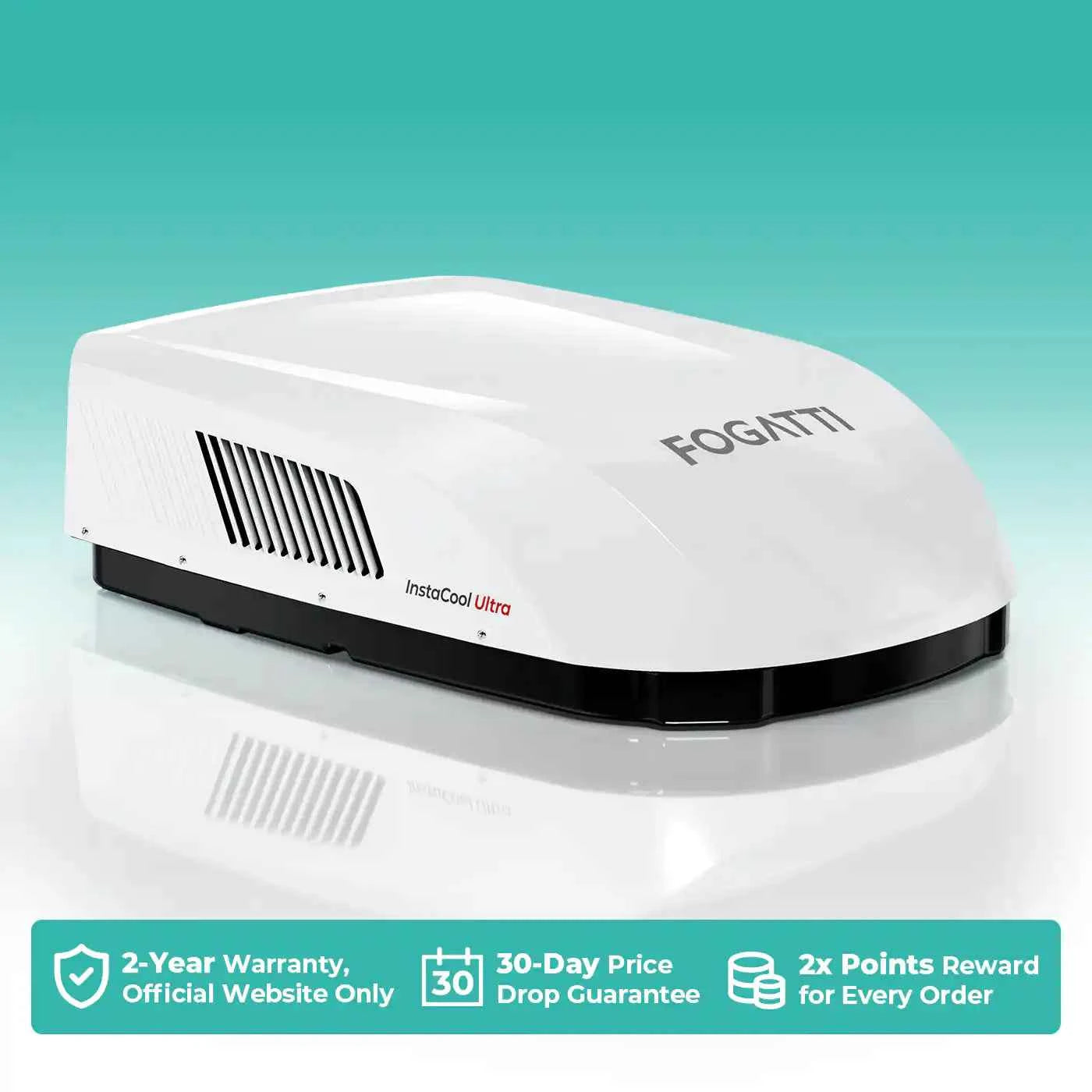Fogatti InstaCool Ultra Rooftop RV Air Conditioner with Heat Pump