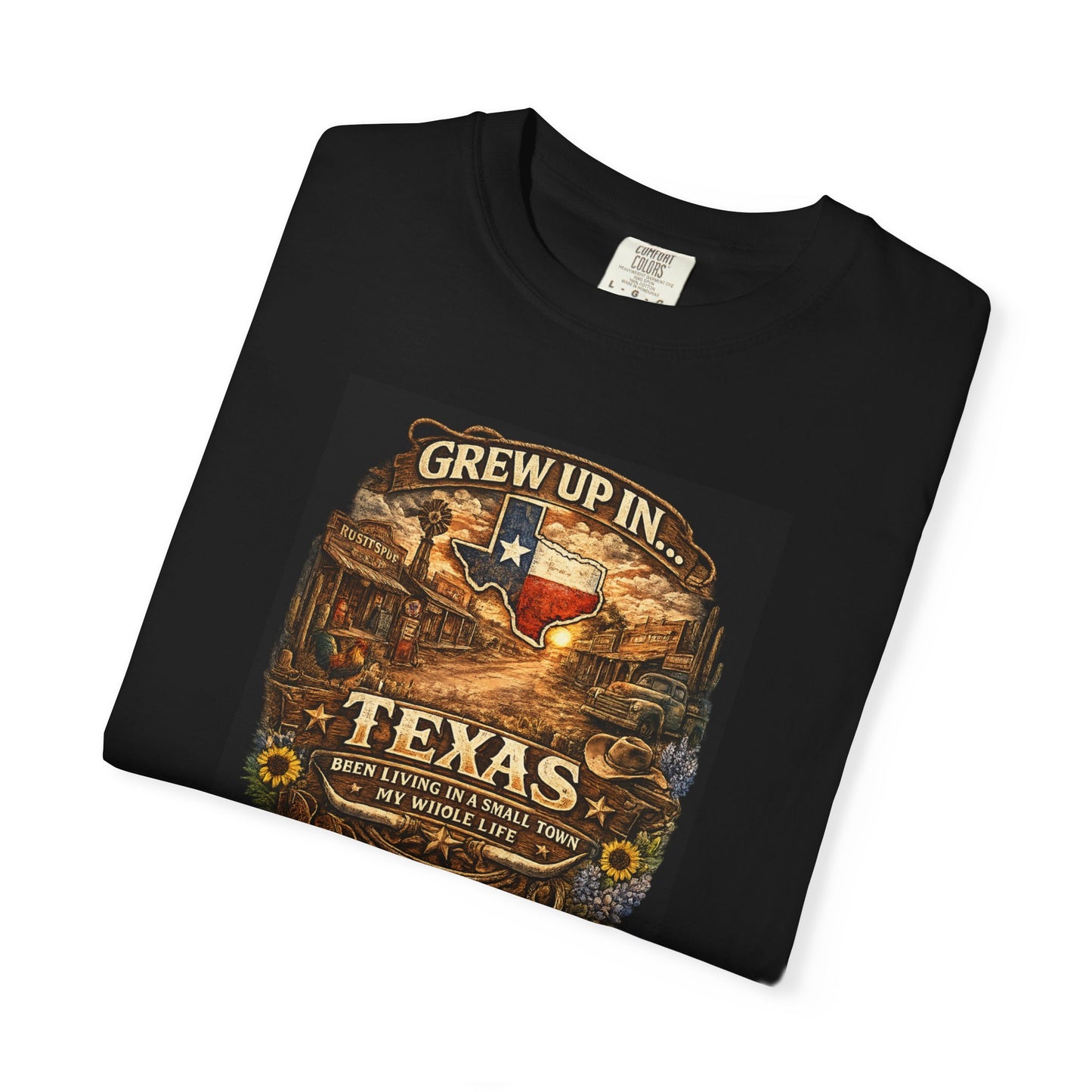 Grew Up in Texas T-shirt — Vintage Lone Star State Pride Tee