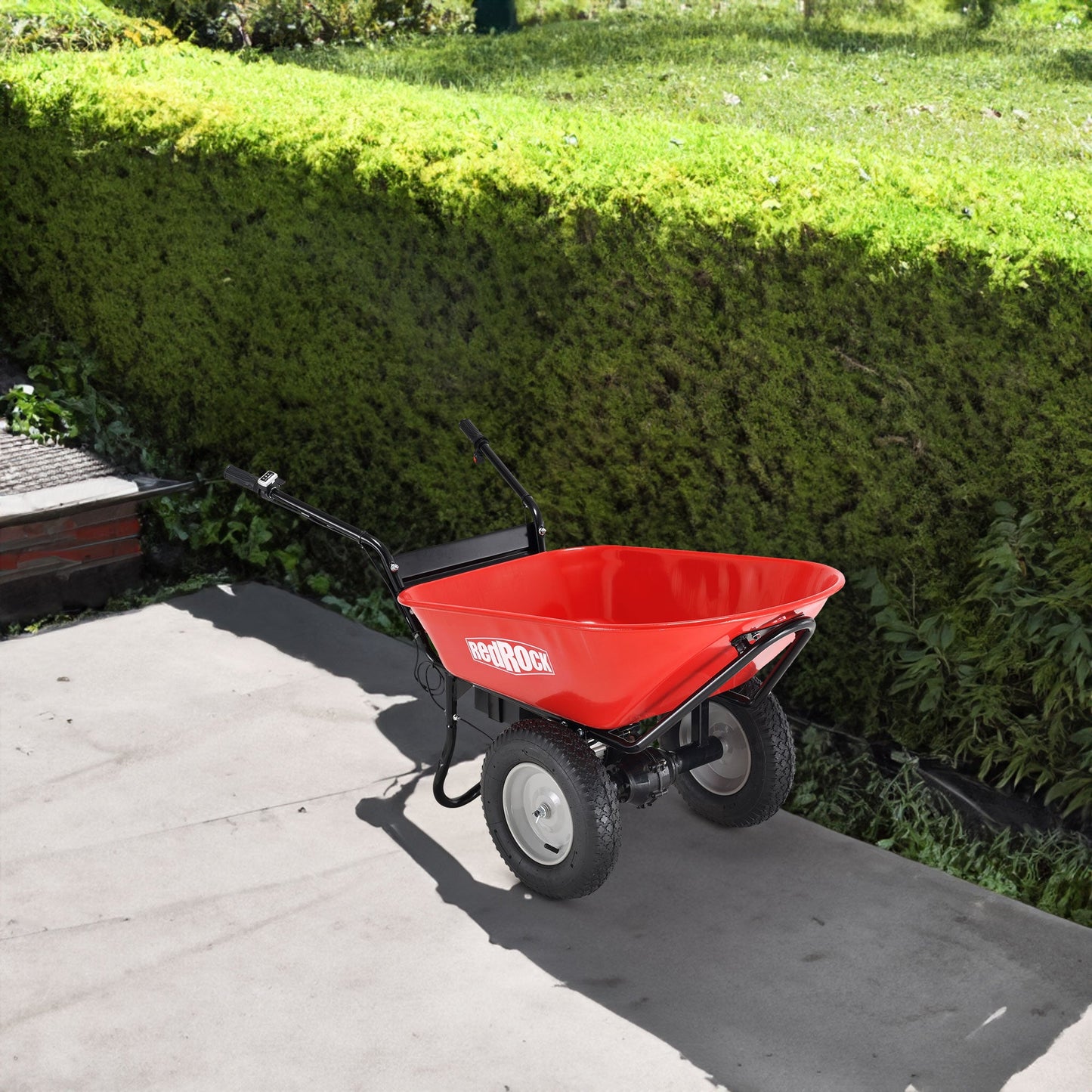 Red Rock Wheelbarrow Utility Cart Electric Powered AGM Battery 330lbs