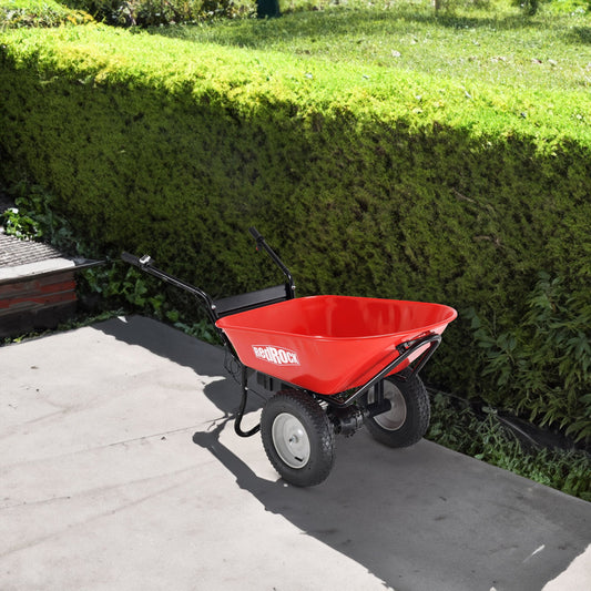 Red Rock Wheelbarrow Utility Cart Electric Powered AGM Battery 330lbs
