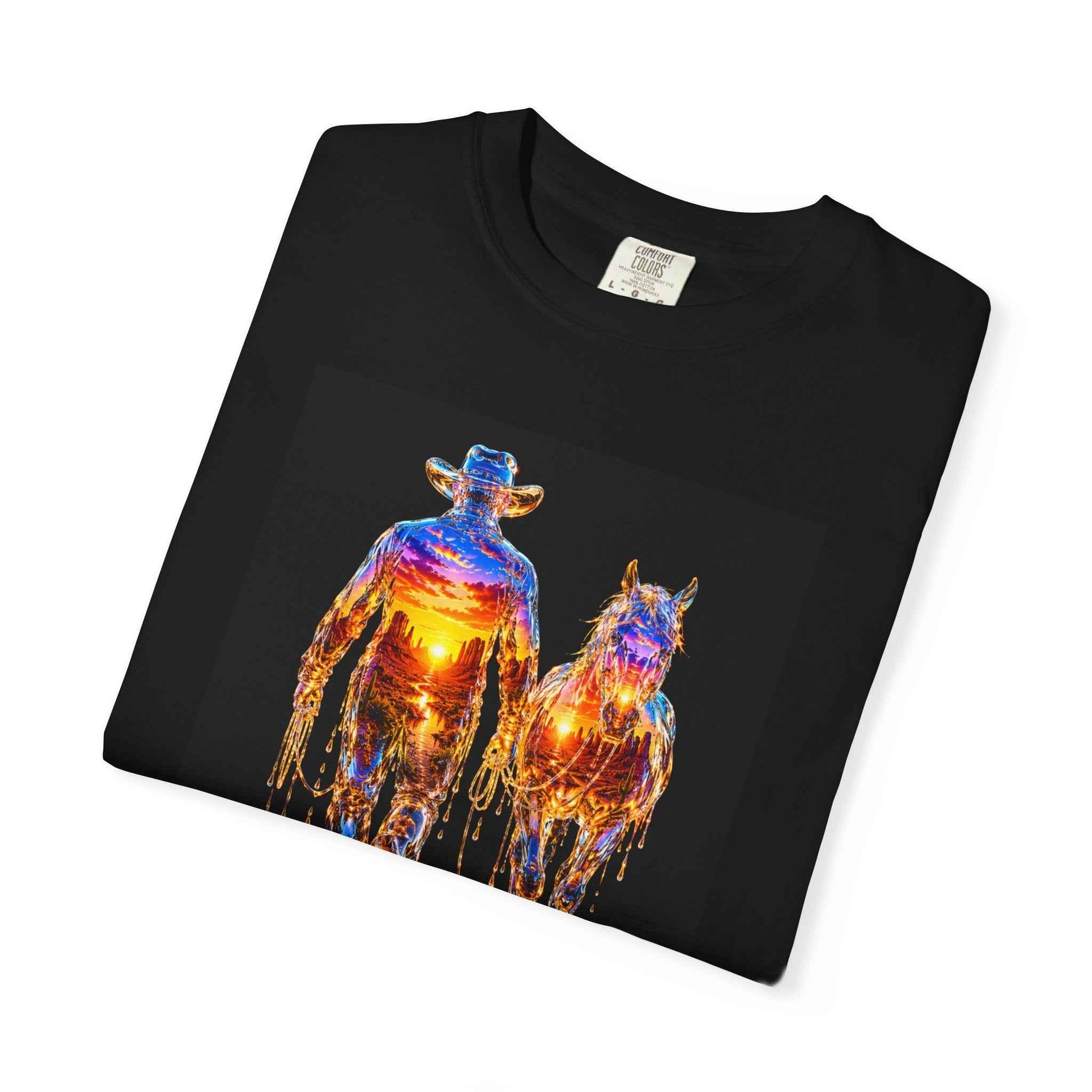 Sunset Cowboy T-Shirt — Vintage Western Sunset Tee
