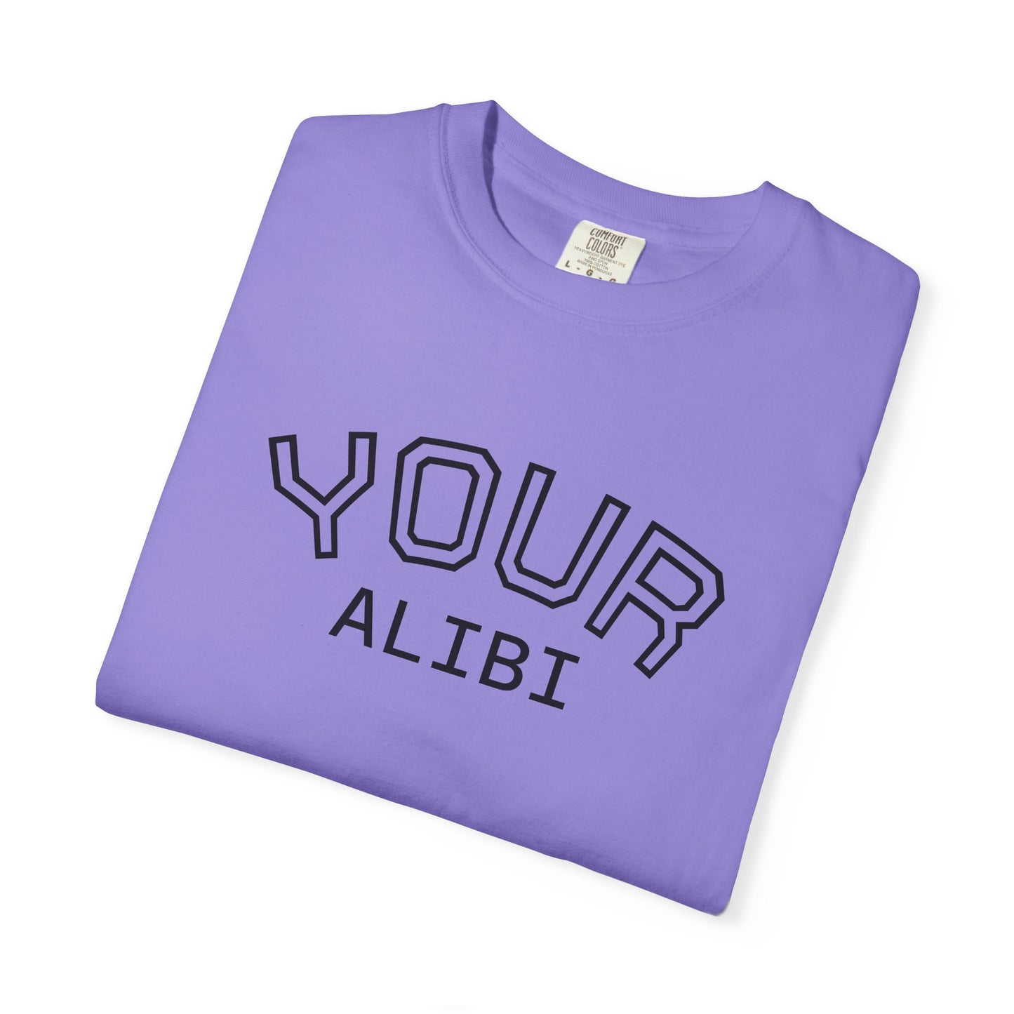 T-Shirt: Your Alibi Retro Collegiate Graphic Tee