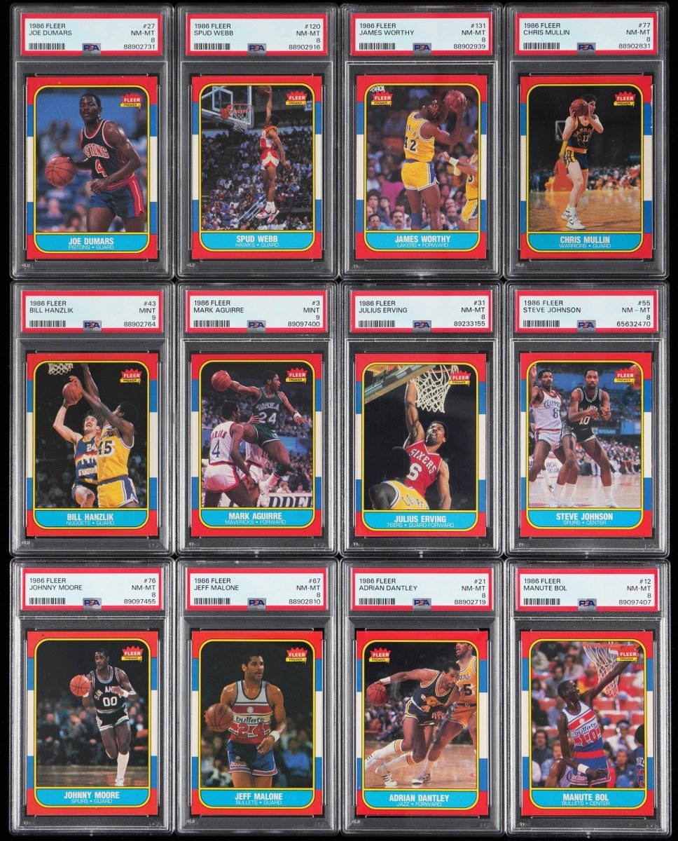 1986-87 to 1989-90 Fleer Basketball Multi-Set Break – 4 Graded Cards per Box!