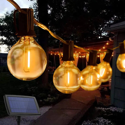 🌞 25ft Solar-Powered Outdoor String Lights with Remote