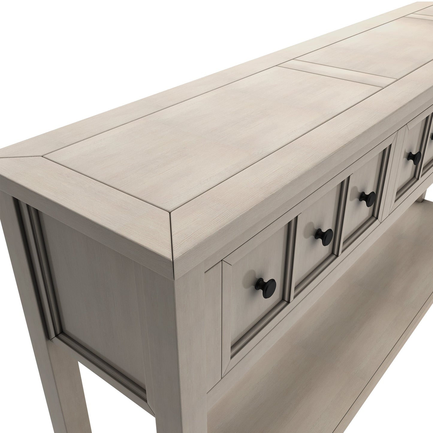 TREXM Rustic Entryway Console Table60" Long Sofa Table with two Different Size Drawers