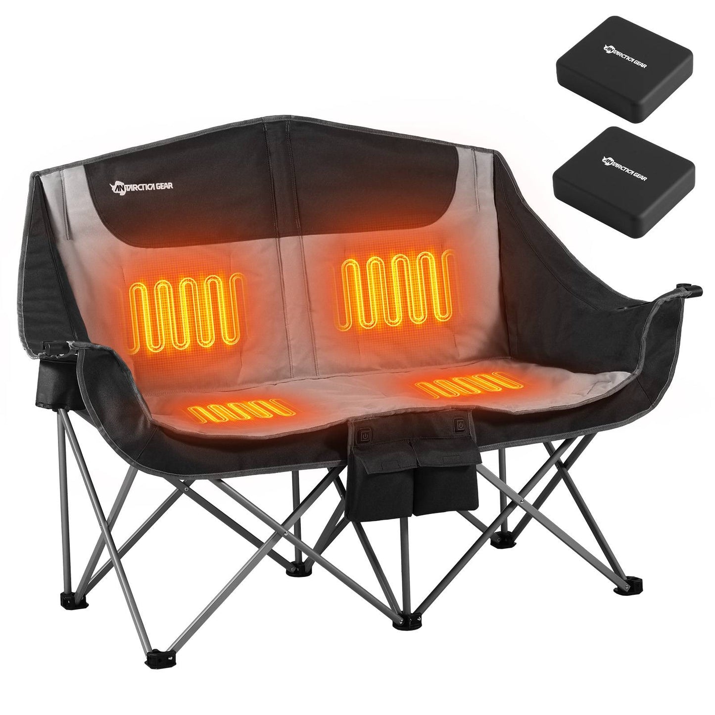 ANTARCTICA GEAR Heated Double Camping Chair, 2-Person Chair