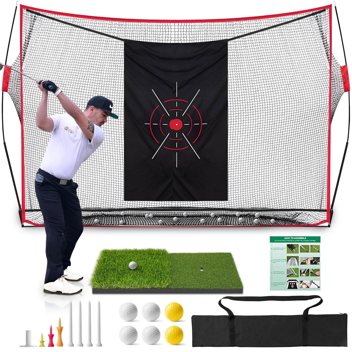 DCUTIE Pro Golf Net for Backyard – Heavy Duty Golf Practice Net