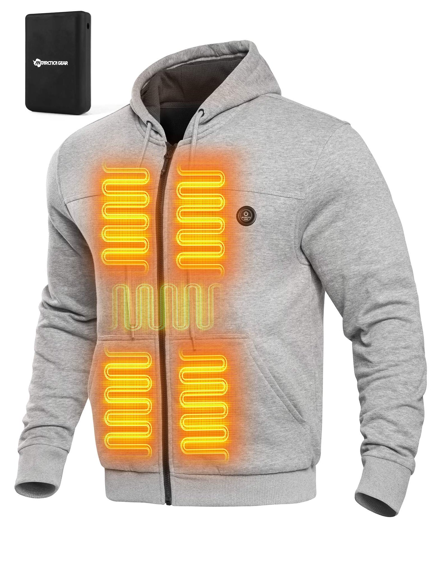 ANTARCTICA GEAR Heated Hoodie Sweater for Men with 12V 20000mAh Battery Pack
