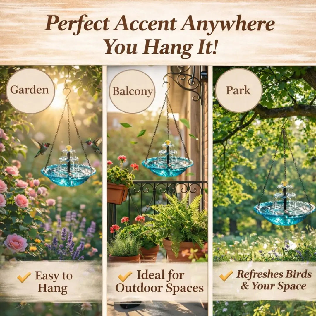 Bird Bath Solar Cascade Hanging Fountain – Limited Time Offer!