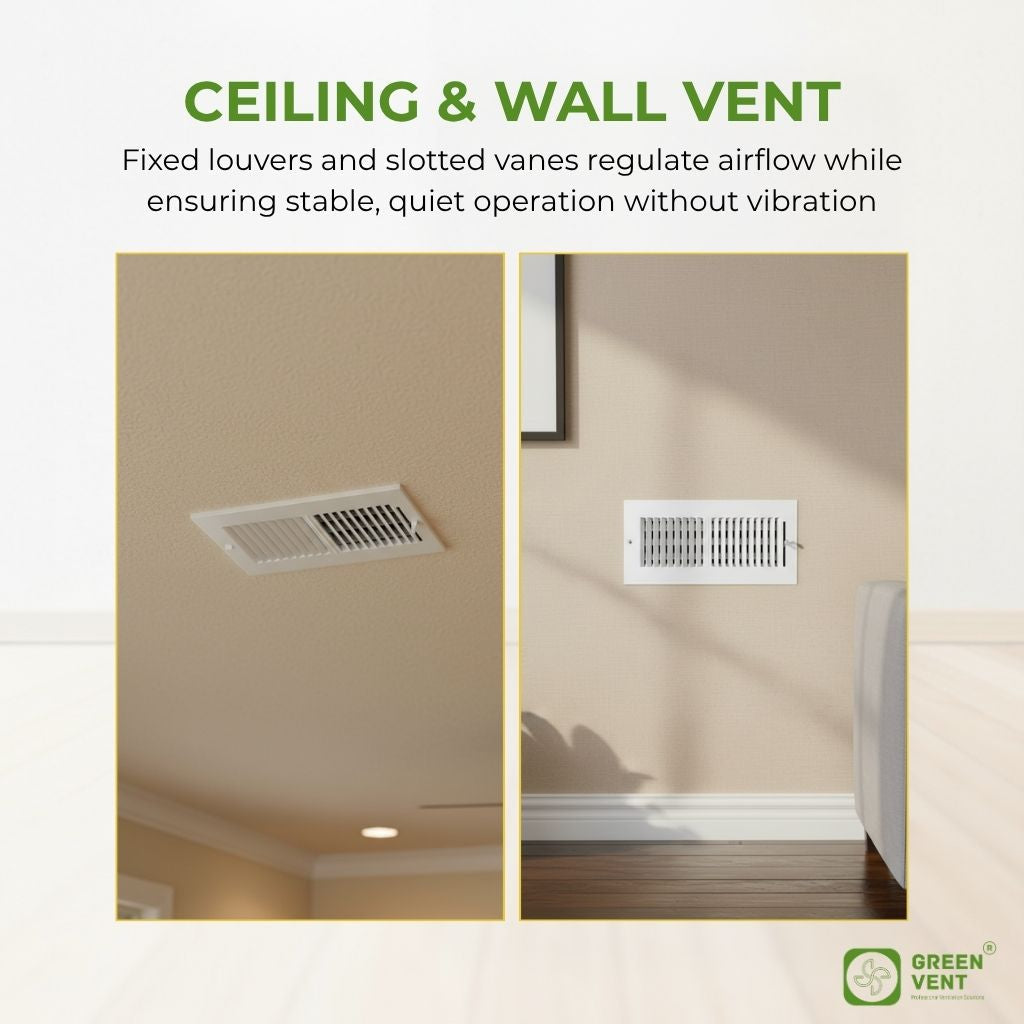 10x6 White Steel 2-Way Air Register, 4-Pack