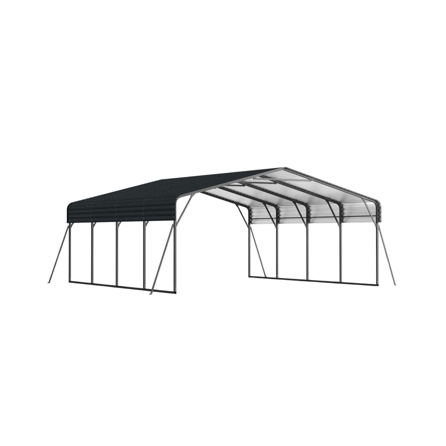 [20X20FT] Extra Large Heavy Duty Outdoor Metal Carport With Galvanized Steel Roof For Cars, Boats And Trucks (SAK75633)