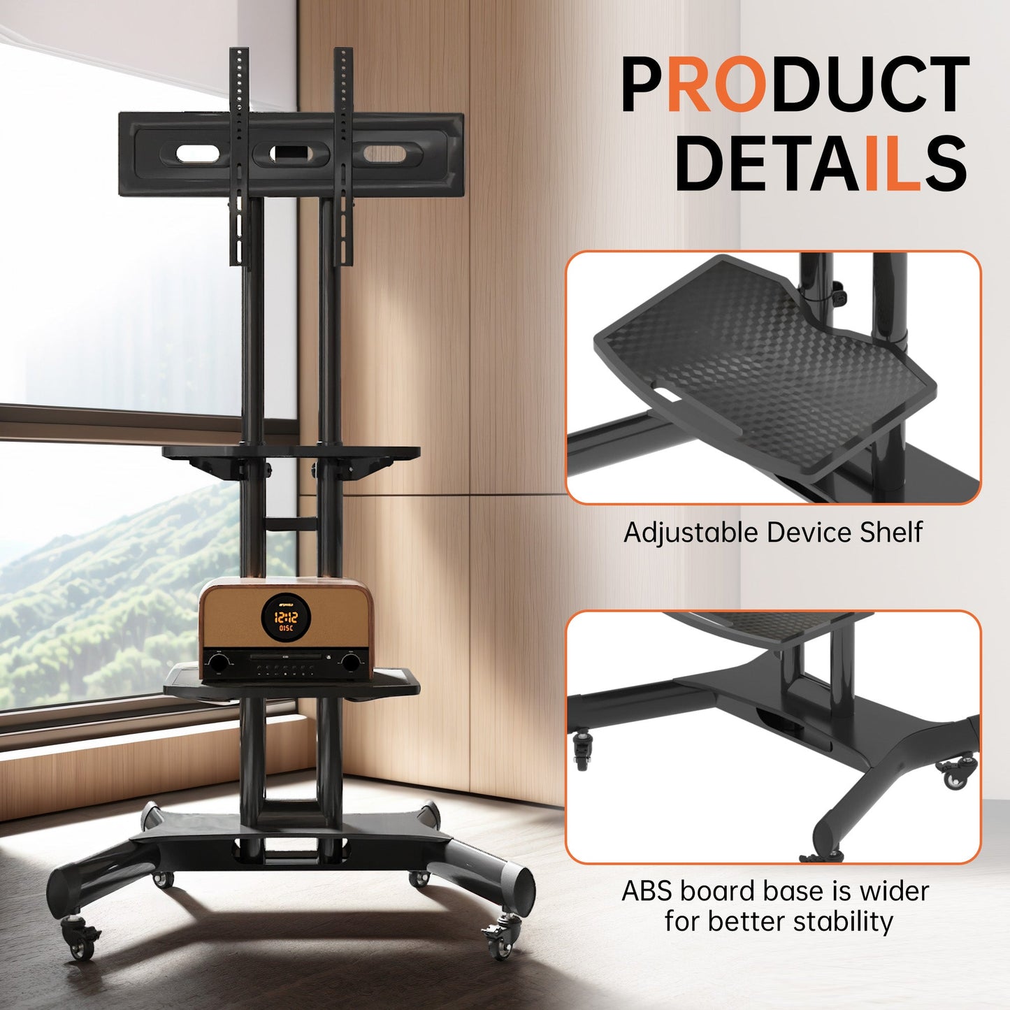 FANCO Universal Rotating TV Stand, suitable for 32–80-inch TVs