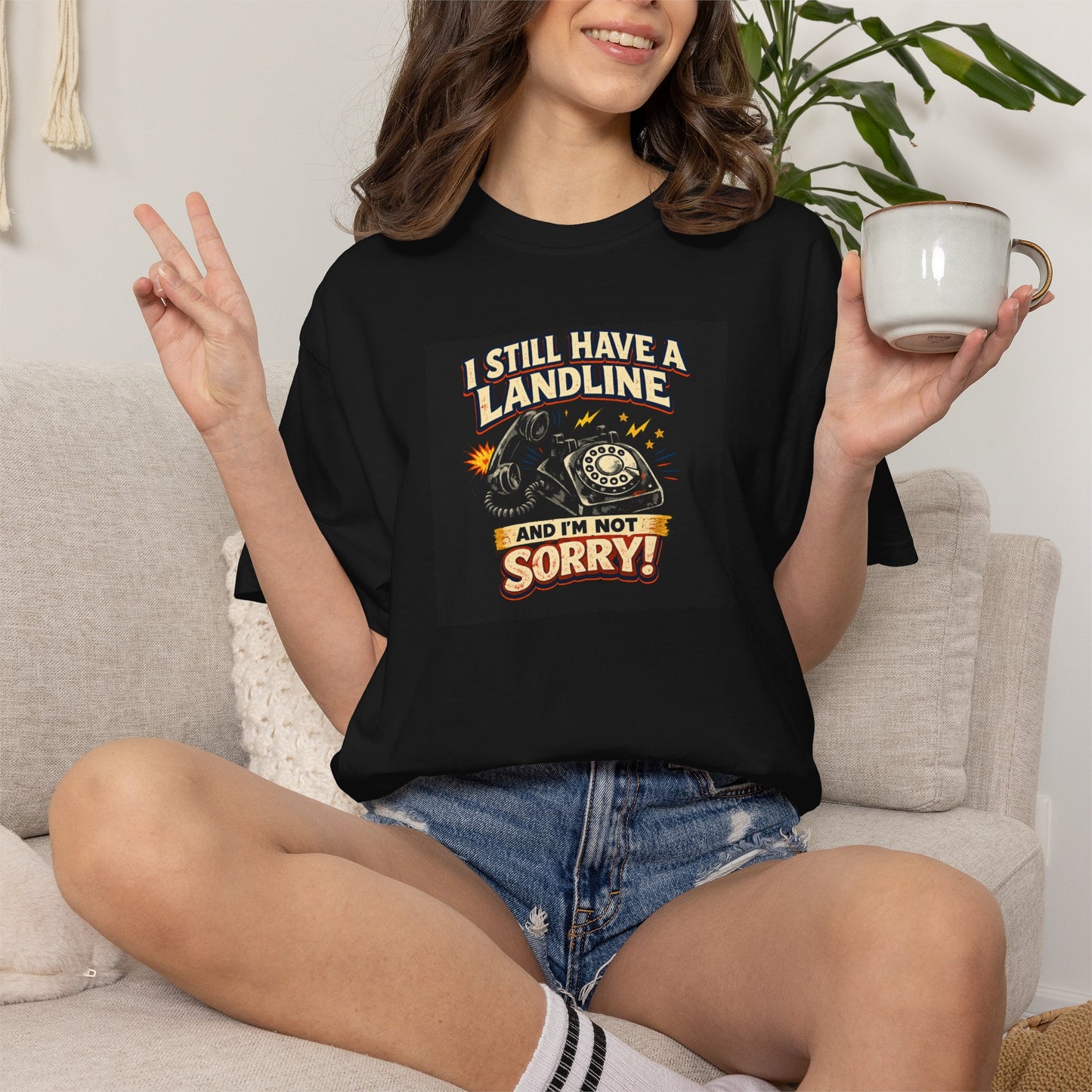 Old Landline Tee — Vintage Phone Graphic T-Shirt