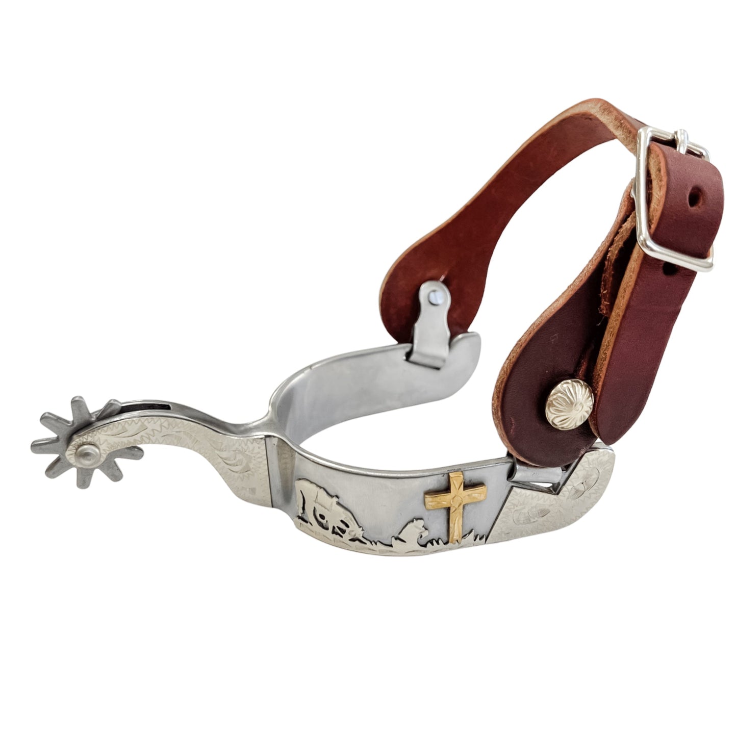 AJ Tack Men's Sweet Iron Praying Cowboys Spurs Package