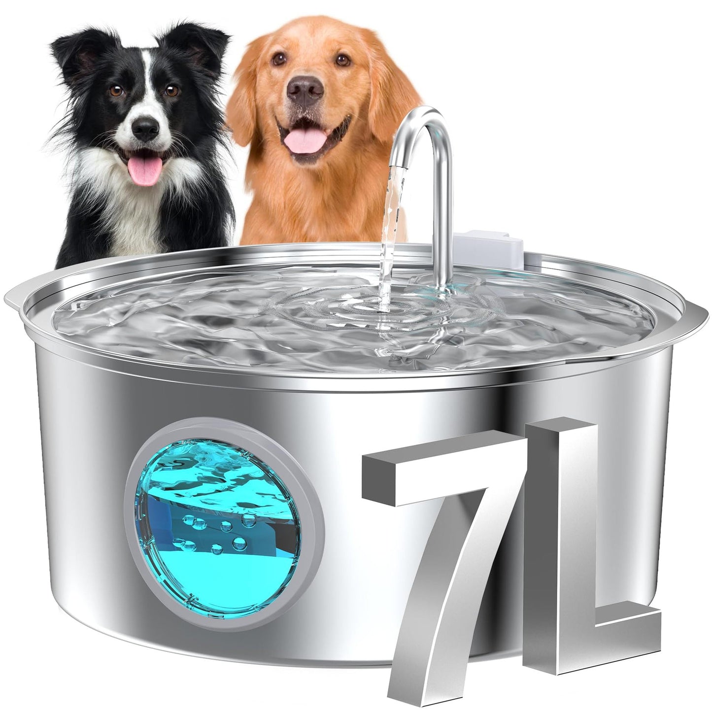 Stainless Steel Pet Water Dispenser with Large Capacity