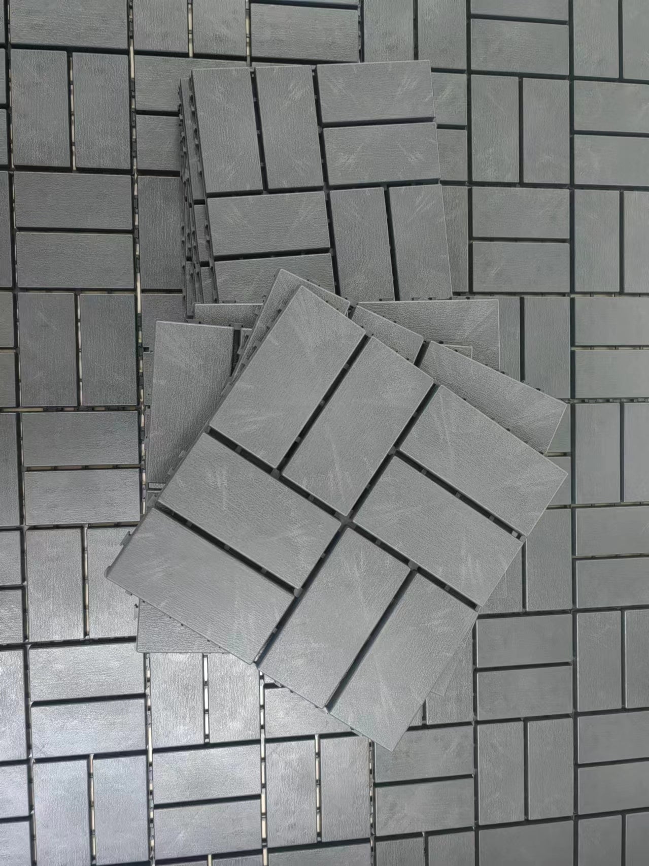 Plastic interlocking deck tiles, 36 pieces, 12-inch x 12-inch waterproof terrace tiles