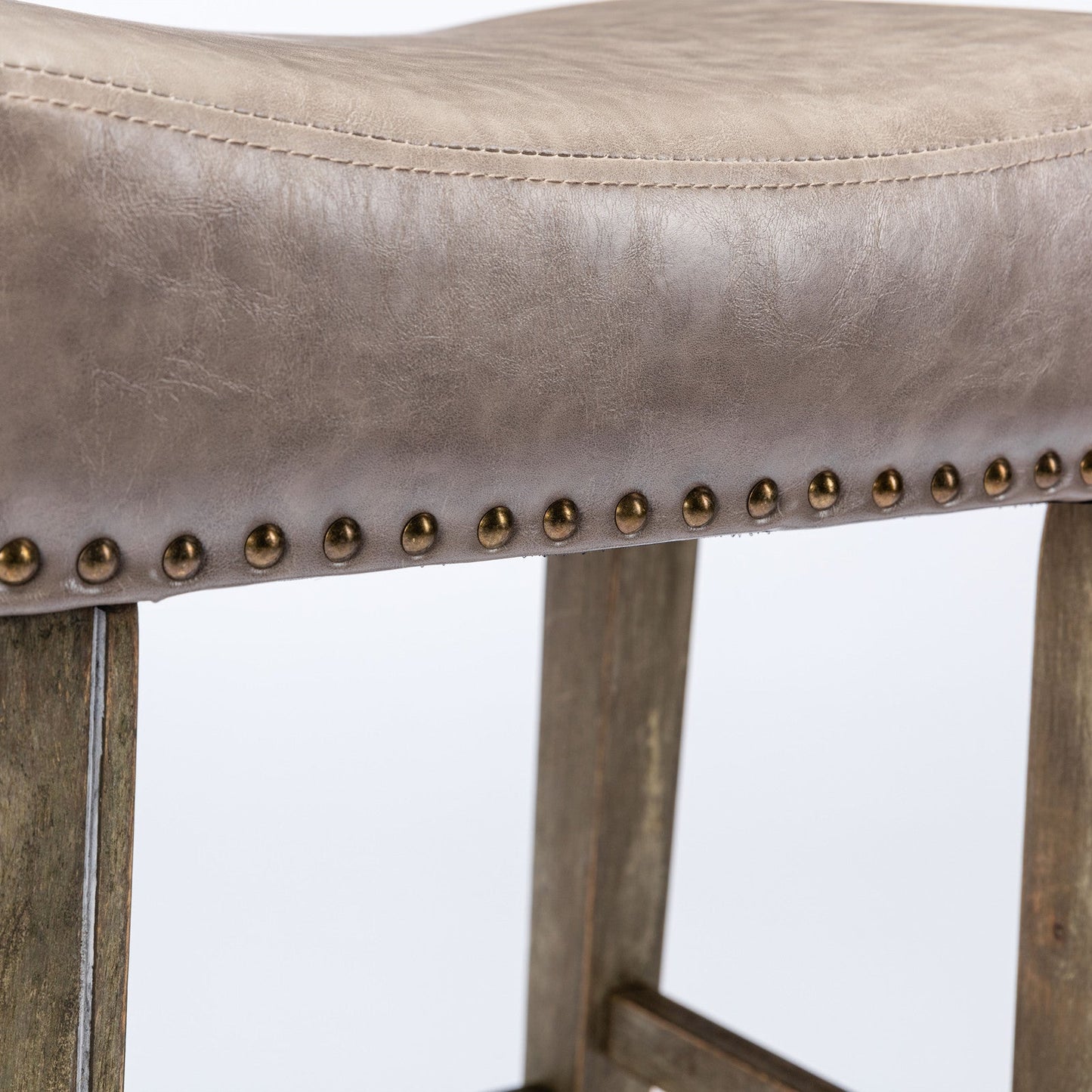 Counter Height 29" Bar Stools for Kitchen Counter Backless Faux Leather Stools