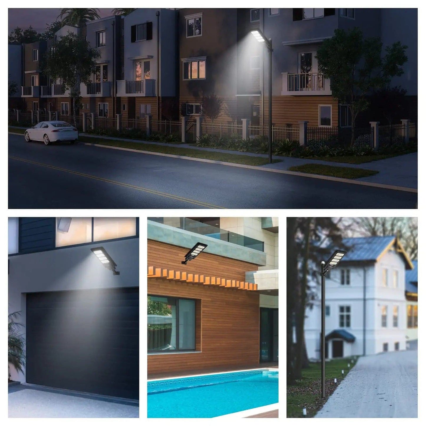 4 pack 200W solar street lights 20000 lumens