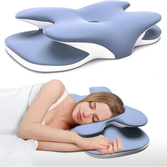 Ice Silk Pillowcase Ergonomic Cervical Pillow Memory Foam Pillow