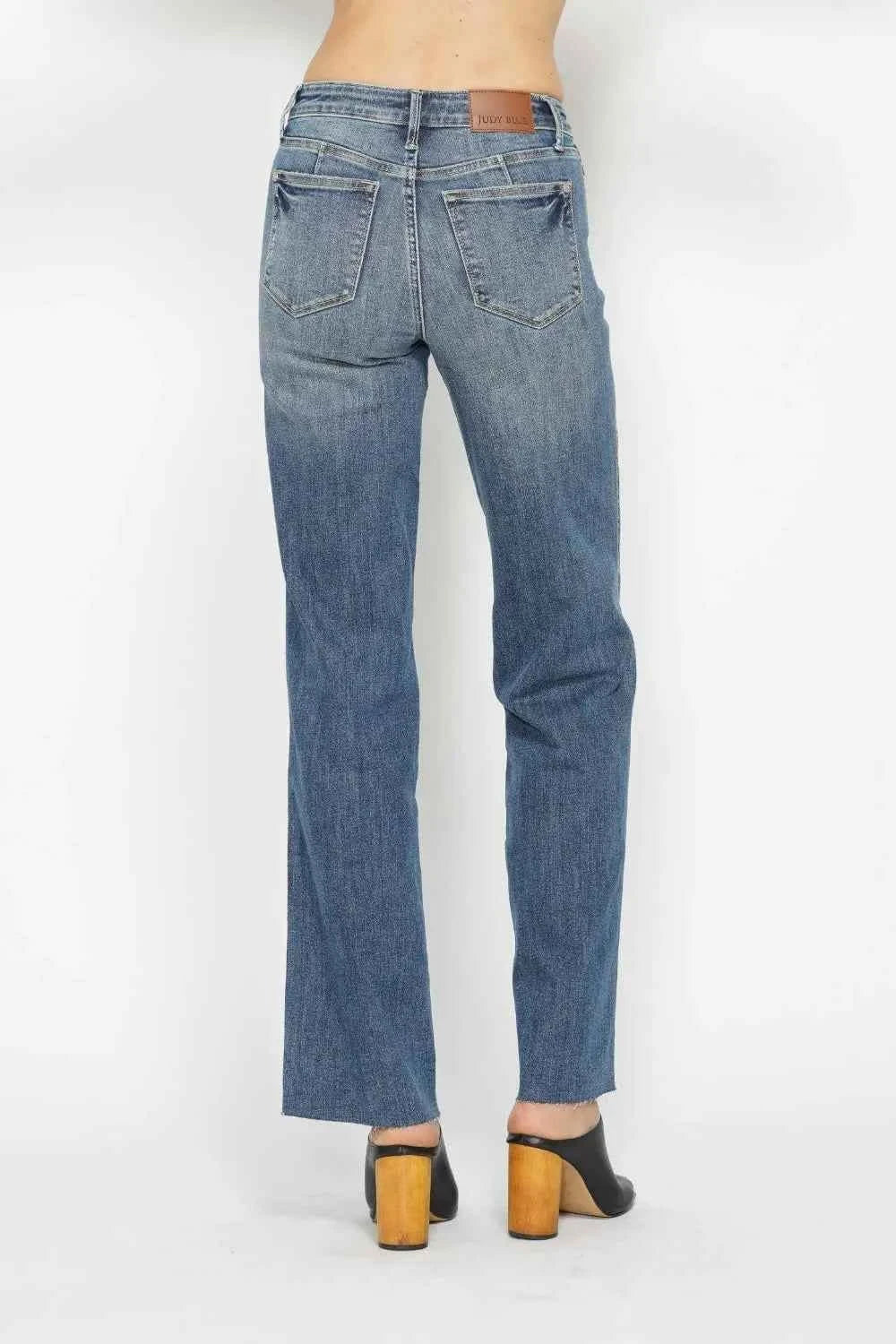 Full Size Tummy Control Straight Jeans