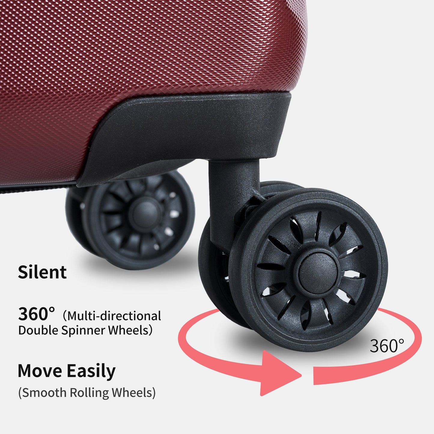 Luggage Sets New Model Expandable ABS+PC 3 Piece Sets with Spinner Wheels