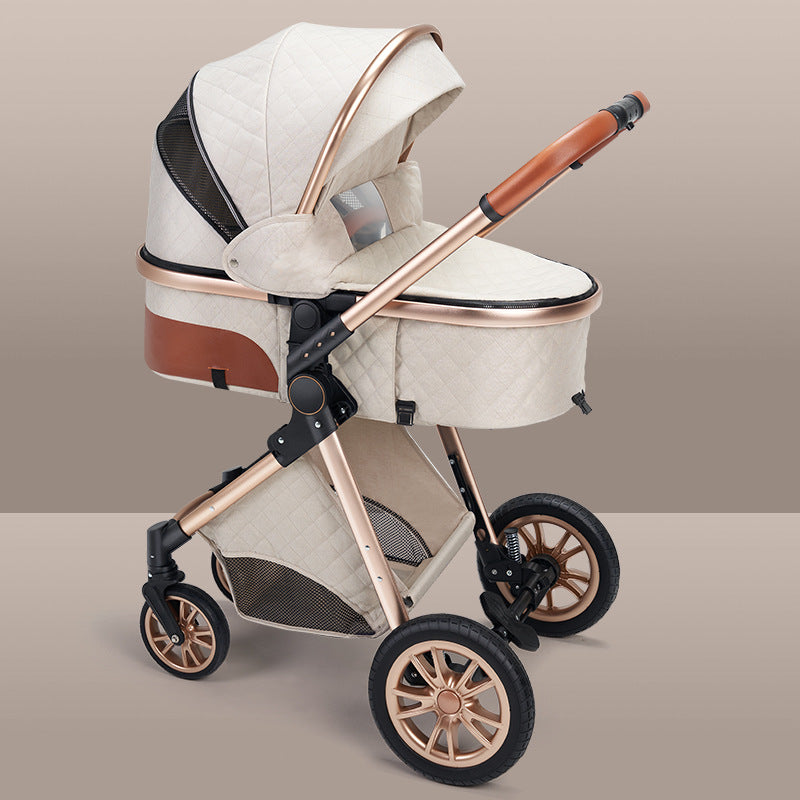 High landscape baby stroller that can sit or lie down lightweight folding