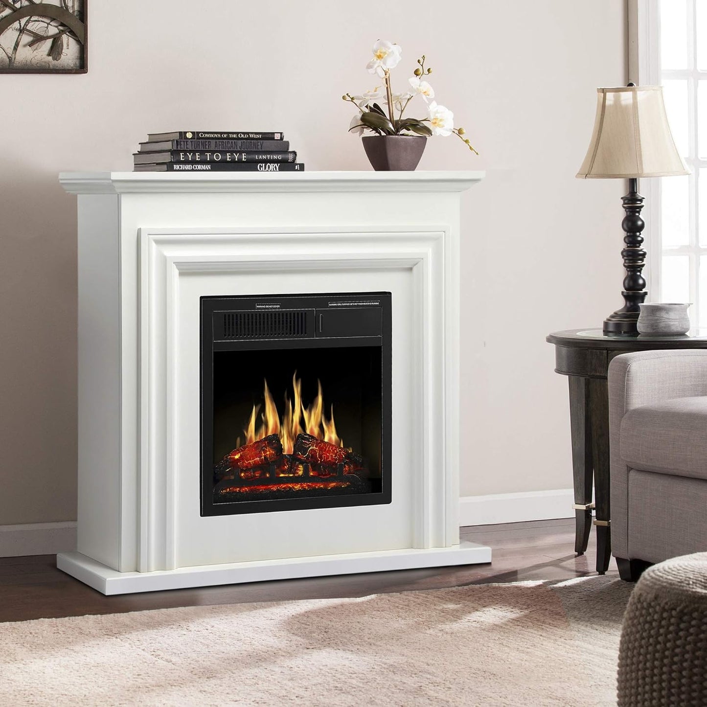 36 Inch Electric Fireplace Mantel Wooden Surround Firebox M1804