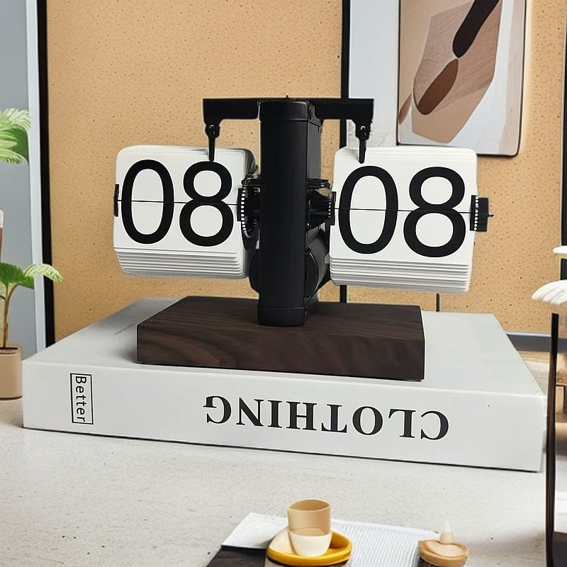 Retro flip digital clock, battery - powered mechanical clock for home & office decor