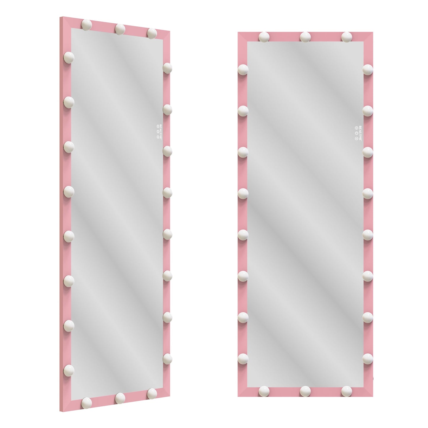 62.6-inch x 23.3-inch pink Hollywood illuminated full body vanity mirror with 3 colors