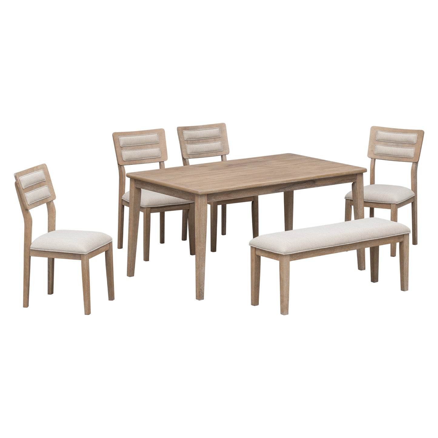 TREXM Classic and Traditional Style 6 - Piece Dining Set
